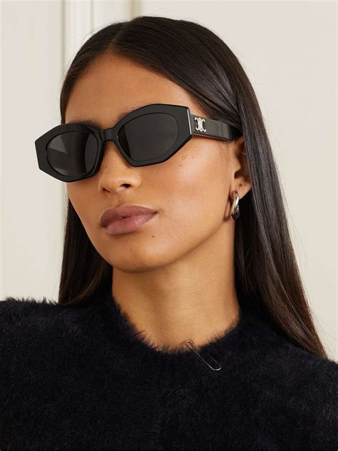 celine triomphe cat-eye acetate sunglasses|CELINE EYEWEAR Triomphe cat.